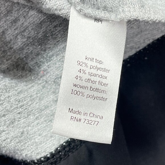 EVRI Gray and Black Long Sleeve Tunic Crew Neck Sheer Black Fabric Size lX - Picture 11 of 11